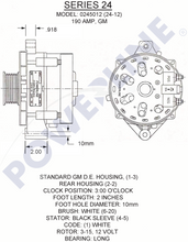 Load image into Gallery viewer, Powerline 24-12 Alternator 190 amp 12 Volt 14 Volt HD Power Solutions Dimensions