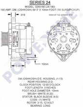 Load image into Gallery viewer, Powerline 24-180 Alternator 190 amp 12 Volt 14 Volt HD Power Solutions Dimensions 
