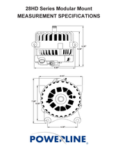 Load image into Gallery viewer, Powerline 28-203 Alternator 180 amp 12 Volt 14 Volt HD Power Solutions Dimensions
