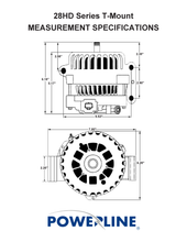 Load image into Gallery viewer, Powerline 28-305 Alternator 180 amp 12 Volt 14 Volt HD Power Solutions Dimensions